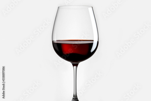 Close up glass of red wine on isolated white background.
