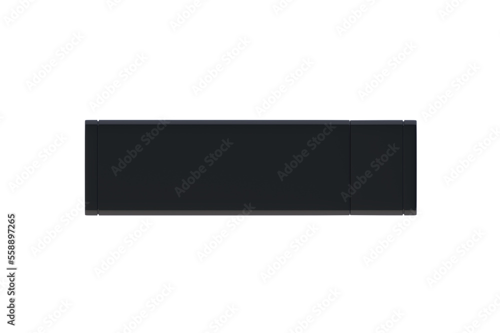 Flash drive, usb memory stick with cap isolated on white background. 3d render Flash drive, usb memory stick with cap isolated on white background. 3d render