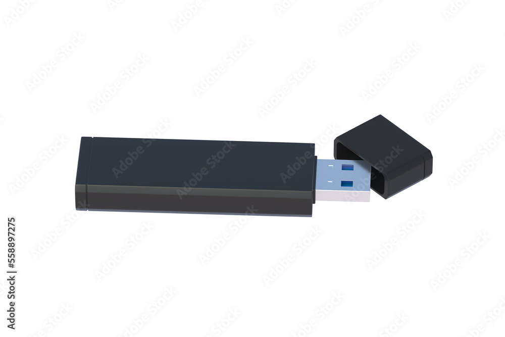 Flash drive, usb memory stick isolated on white background. 3d render Flash drive, usb memory stick isolated on white background. 3d render