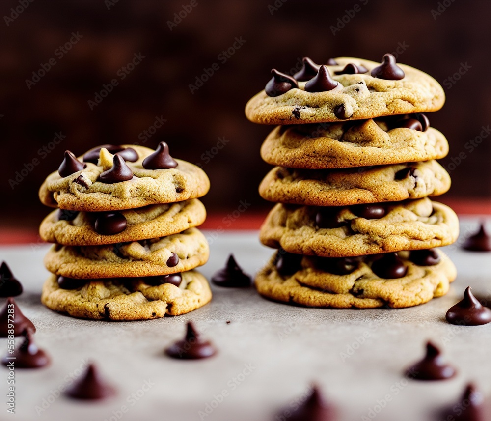 chocolate cookies with nuts and milk on a wooden background chocolate cookies with nuts and milk on a wooden background