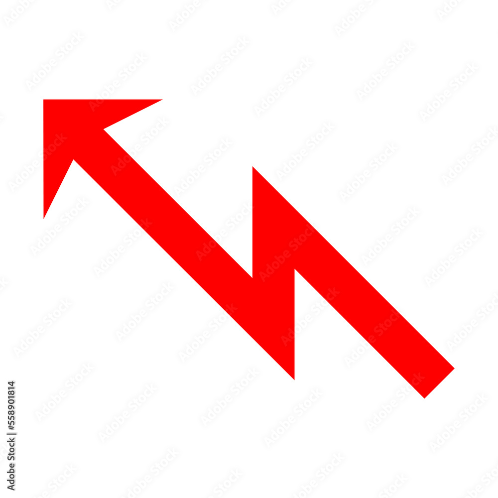 Zig Zag Arrow on Transparent Background Zig Zag Arrow on Transparent Background