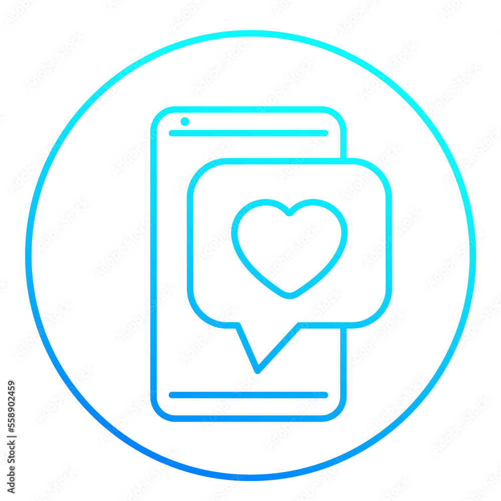 Dating app, love chat, linear icon Dating app, love chat, linear icon