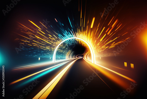 Licht Tunnel, Motion Blur Effekt - Generative AI