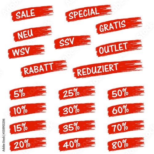 rote Business Sales Rabatt Aufkleber
