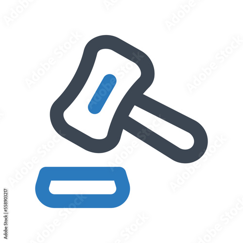 Auction icon - vector illustration . auction, bid, bidding, judge, justice, gavel, law, hammer, legal, line, outline, icons .