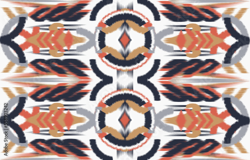 Oriental traditional ikat ethnic textile pattern Design for book cover,background,carpet,wallpaper,clothing,wrapping,Batik,fabric,Vector illustration embroidery style.