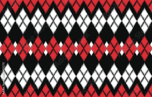 Oriental traditional ikat ethnic textile pattern Design for book cover,background,carpet,wallpaper,clothing,wrapping,Batik,fabric,Vector illustration embroidery style.