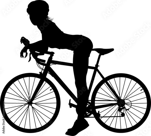 Fototapeta Naklejka Na Ścianę i Meble -  Bike and Bicyclist Silhouette