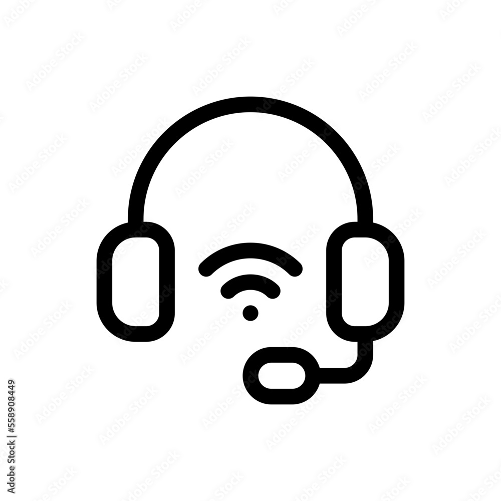 headset line icon