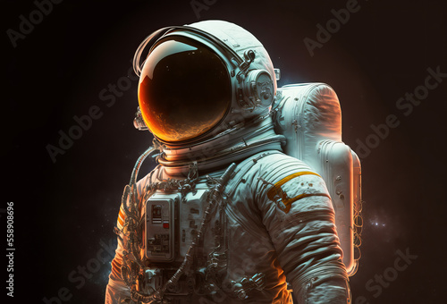 Stampa su tela A space astronaut figure wearing a helmet