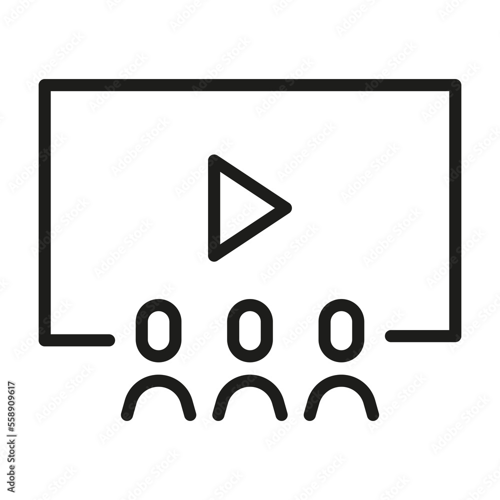Cinema icon. People watching a movie. Vector illlustration Cinema icon. People watching a movie. Vector illlustration