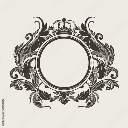 Vintage heraldry frame with flora ornament
