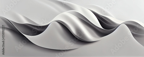 Abstract white and light gray wave modern luxury texture with Generative AI © Rade11 Photography