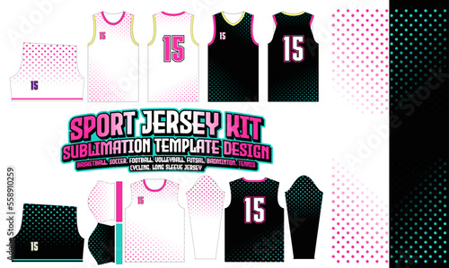 Jersey layout design for sports apparel with abstract background 142 pattern textile t-shirt, Soccer, Football, E-sport, Volleyball, basketball, futsal
