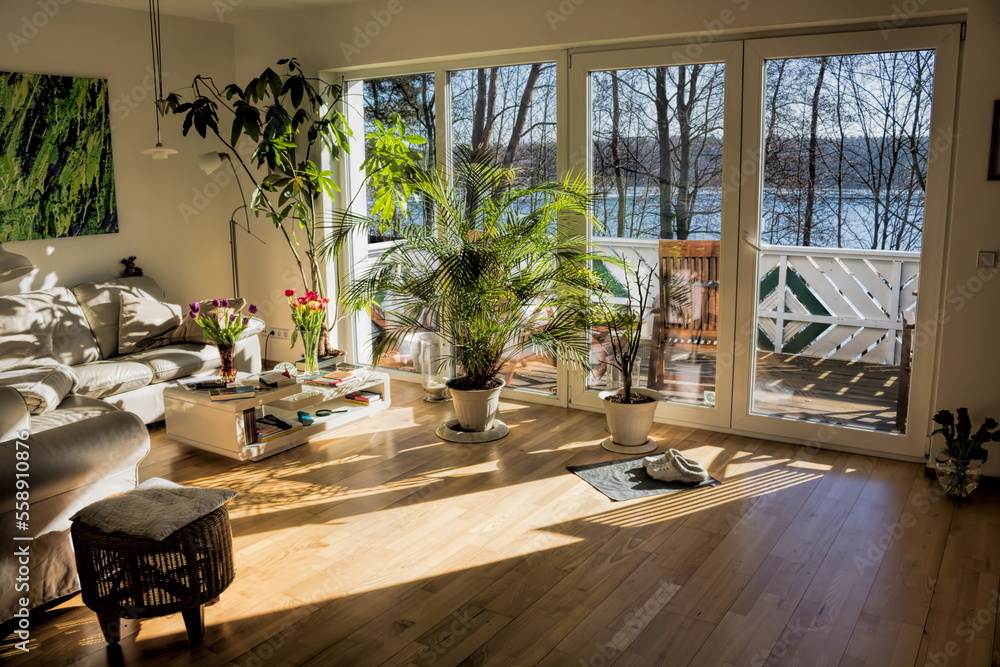 Fototapeta premium erkner, deutschland - wohnung mit seeblick im winter