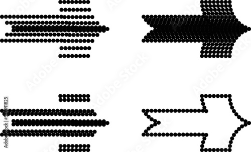 sideways. dotted sign. Arrow element for your design.Striped direction. vector illustration
