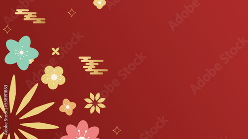 Chinese new year background with copy space for text  , Asian elements on red background, for online content, illustration Vector EPS 10