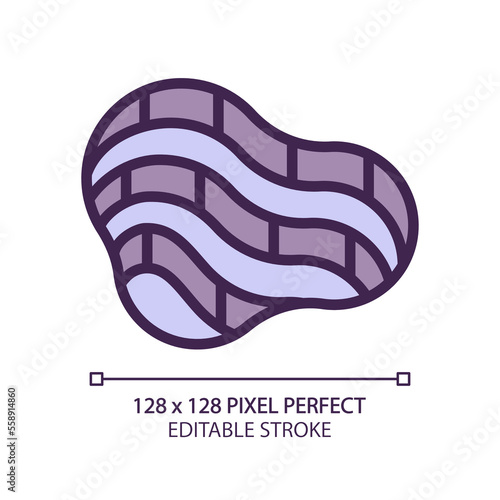 Quarry pixel perfect RGB color icon. Open pit mine. Type of mining from earth surface. Source of coal. Heavy industry. Isolated vector illustration. Simple filled line drawing. Editable stroke