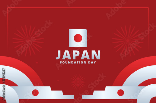 Japan Foundation Day Design Background For Greeting Moment