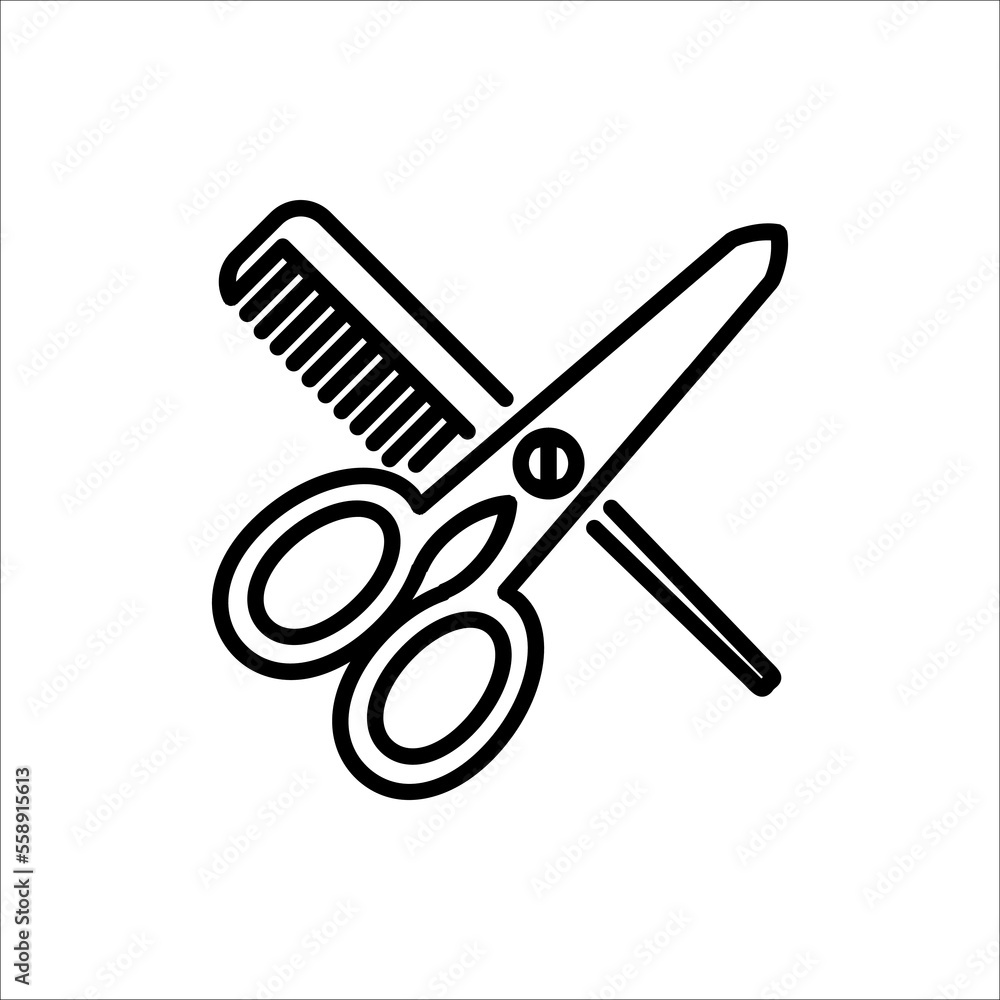Scissors icon, isolated on white background. Scissors icon, isolated on white background.