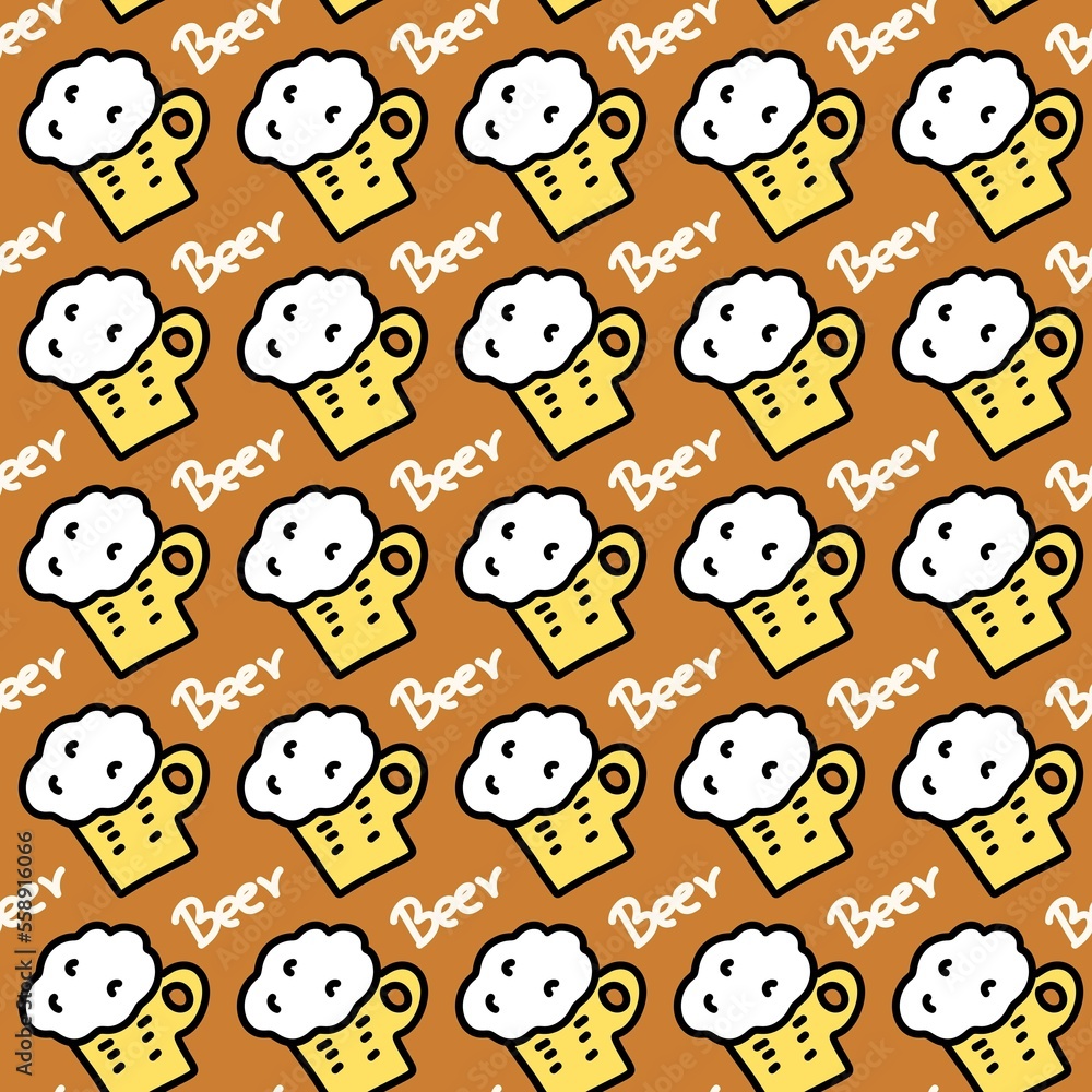 seamless pattern of beer cartoon seamless pattern of beer cartoon