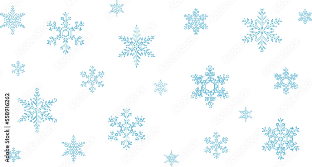 Snowflake icon set. Christmas or winter design. isolated material. Crystal of snow.