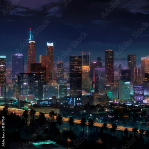 Beautiful futuristic city of the future  high technology city. High quality illustration