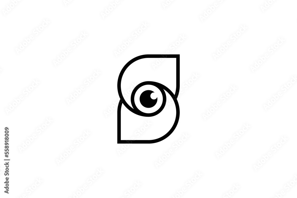 Minimal Awesome Trendy Abstract Letter S Eye Icon Design Template On White Background Minimal Awesome Trendy Abstract Letter S Eye Icon Design Template On White Background