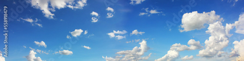 panorama blue sky white cloud shape nature banner  background