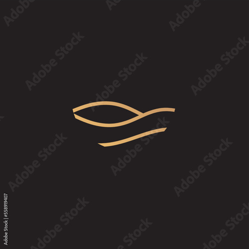 High sand , desert, logo design. Vector illustration of abstract wave with moon view.logo design vector line icon template