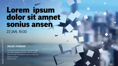 Social media event cover template with double photo exposition