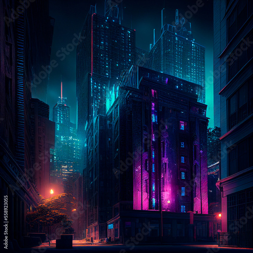 Beautiful futuristic city of the future  high technology city. High quality illustration