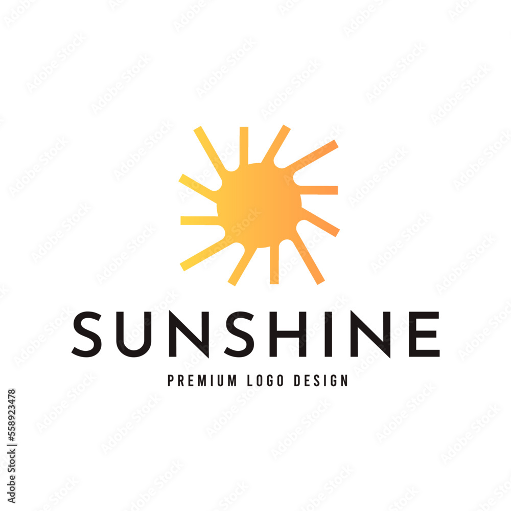 Fototapeta premium Sun logo design vector template Icon symbol Illustration 