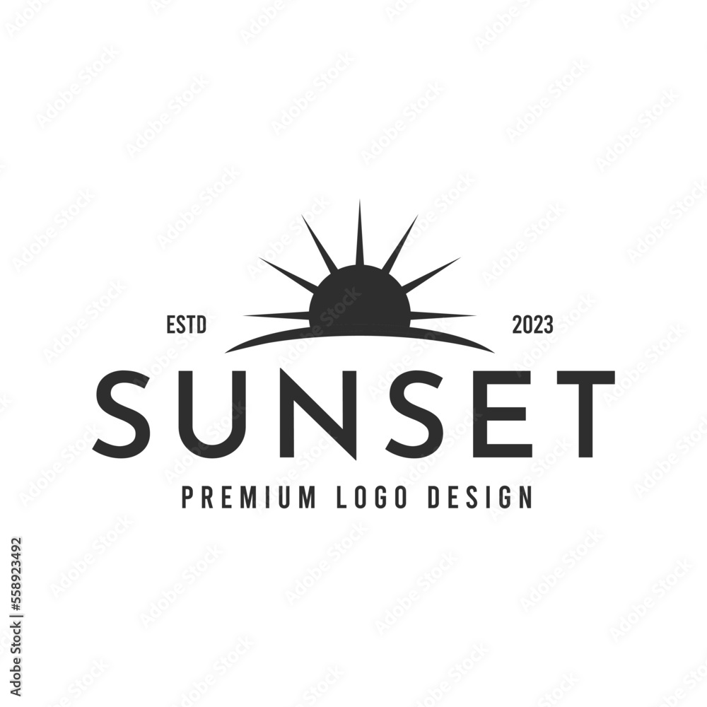 Sun logo design vector template Icon symbol Illustration 