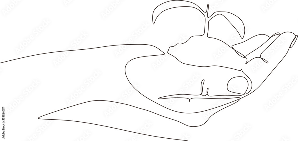 One line black and white drawing of natural green organic plantation for farm logo identity. Plant bud ecology icon concept of growth leaf shape. Trendy continuous line draw design vector illustration One line black and white drawing of natural green organic plantation for farm logo identity. Plant bud ecology icon concept of growth leaf shape. Trendy continuous line draw design vector illustration