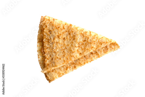 Canvastavla Close up photo on a  triangle folded crepe (french pancake) isolated on transpar