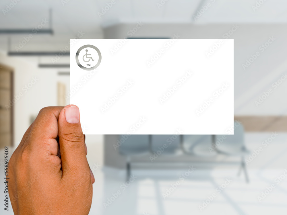 Wheel chair zone sign card, public safety sign card background. Stock ...