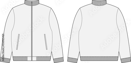 Fototapete Bomber jacket technical sketch