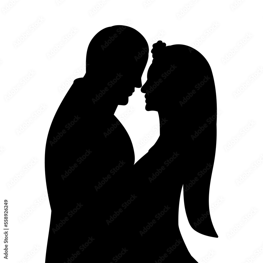 portrait man and woman silhouette design