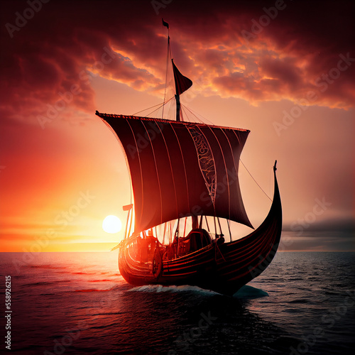 viking ship ai art