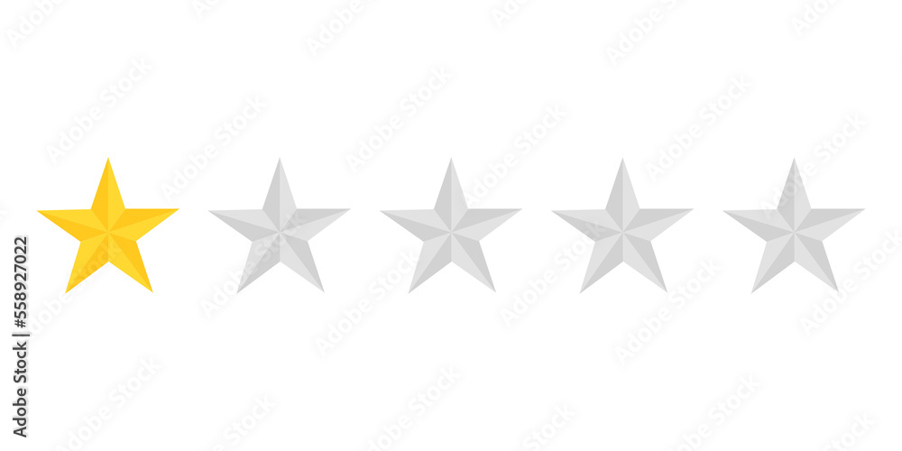 Five stars rating icon on transparent background. Five stars rating icon on transparent background.
