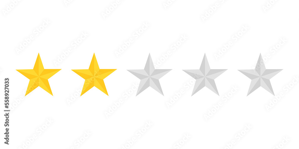 Five stars rating icon on transparent background. Five stars rating icon on transparent background.
