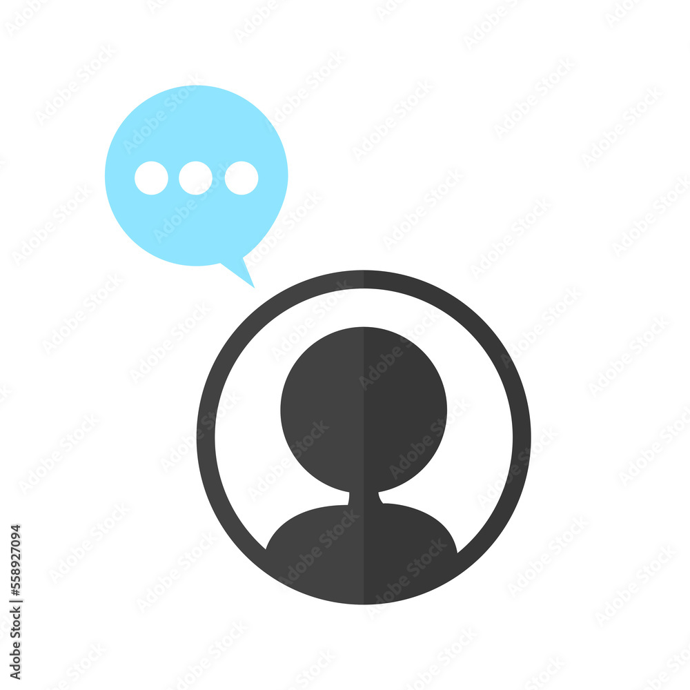 Message bubbles with human on transparent background. Message bubbles with human on transparent background.