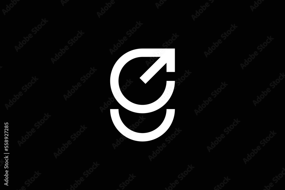 Minimal Awesome Creative Trendy Professional Letter g Arrow Logo Design Template On Black Background