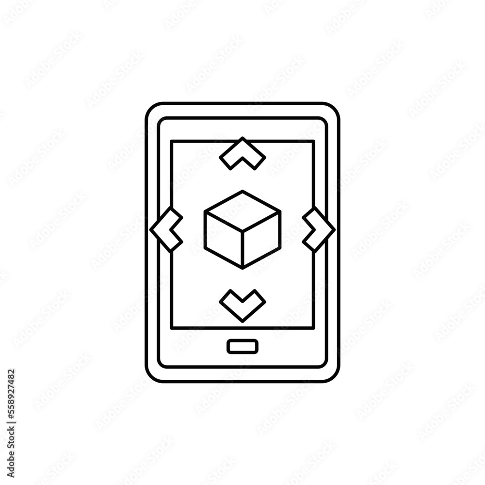 Augmented reality icon in line style icon, isolated on white background Augmented reality icon in line style icon, isolated on white background