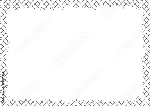 Vector A4 background black vector template fence torn. Isolated on white background.