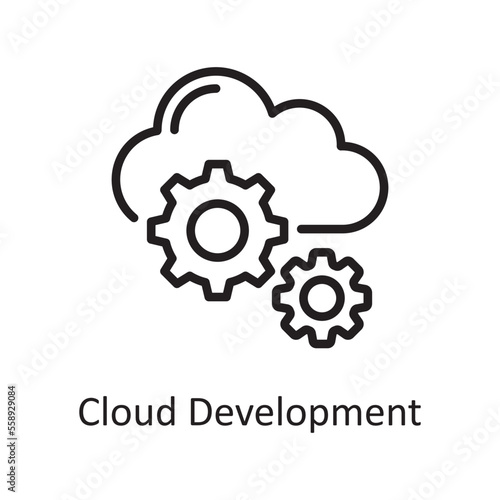 Cloud Development Outline Icon Design illustration. Web Hosting And Cloud Services Symbol on White background EPS 10 File