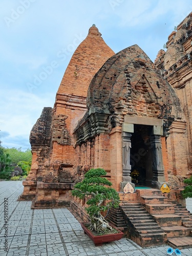 Sacred Buddhist buildings made of brick photo