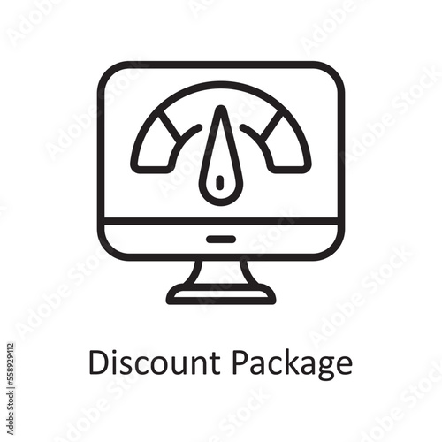 Discount Package Outline Icon Design illustration. Web Hosting And Cloud Services Symbol on White background EPS 10 File