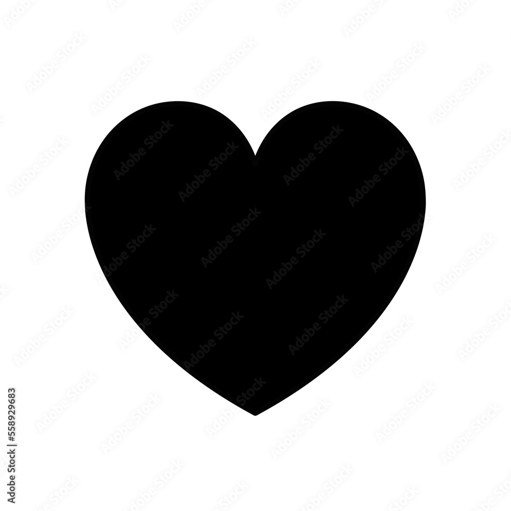 Solid heart shape, black, monochrome, valentines day theme, color gradient, isolate object with transparent background Solid heart shape, black, monochrome, valentines day theme, color gradient, isolate object with transparent background